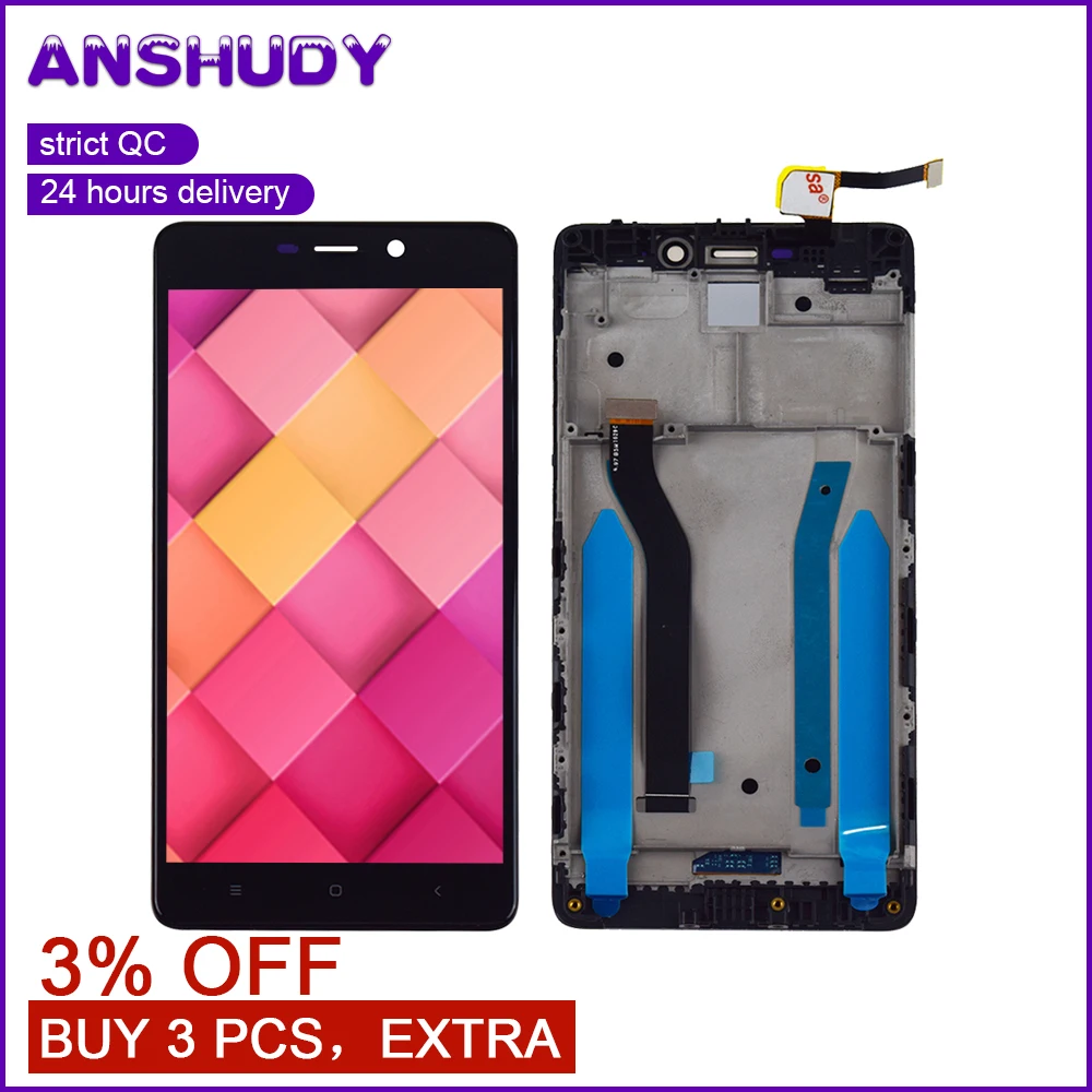 

For Xiaomi Redmi 4 Pro LCD Display Touch Screen Digitizer Sensor Assembly Frame For Hongmi 4 Pro Display Screen Replacement