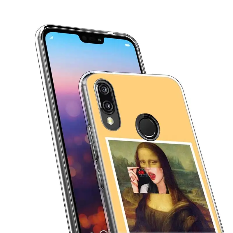 Забавный художественный чехол Mona Lisa для huawei P20 P Smart Nova 3i 4 P8 P9 mini P30 lite Pro силиконовый мягкий ТПУ чехол для телефона