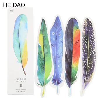 

30 Pcs/Pack Colorful Feather Bookmark Paper Cartoon Animals Bookmark Promotional Gift Stationery Film Bookmark