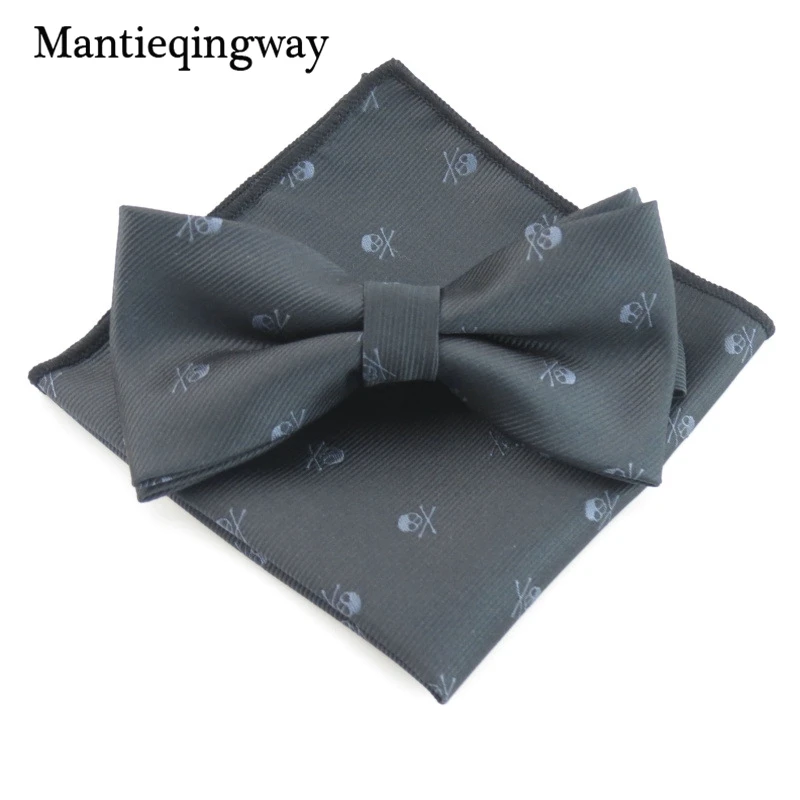 Mantieqingway, деловой, 23*23 см, мужской платок, полиэстер, галстук-бабочка, набор, Череп, карманный, квадратный, Corbatas, Hombre, Pajarita, свадебный