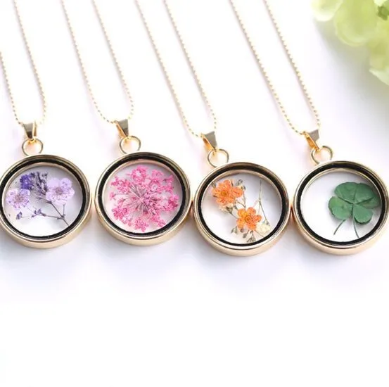 Plated Gold Glass Locket Pendant Necklace floating memory lockets with