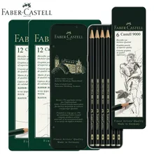 Faber-Castell 9000 Дизайн графит Карандаши Книги по искусству 6/12 шт./олова черный Цветной деревянный c Книги по искусству Ун эскиз карандашом для плотника детей