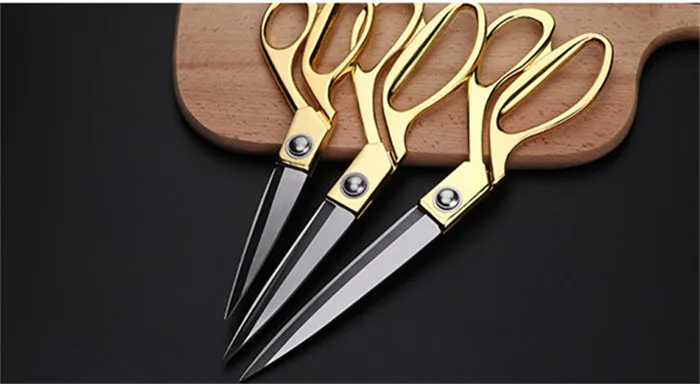 Винтажные современные ножницы из нержавеющей стали высокого качества для шитья ткани, портной ножницы, золотые острые лезвия, аксессуары