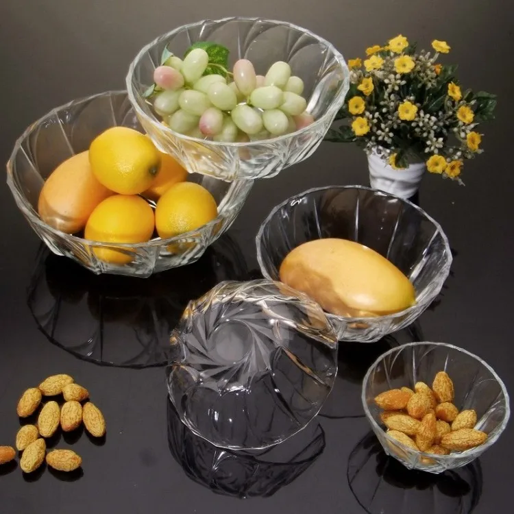 free shipping 5pcs glass bowl set salad bowl mixing bowl fruit dried