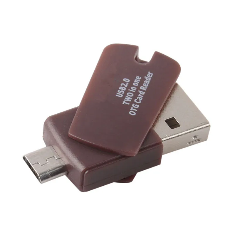 2x Новая горячая Распродажа Micro SD Card Reader 2-в-1 с OTG USB 2.0 + Micro USB для ПК и телефон #54435