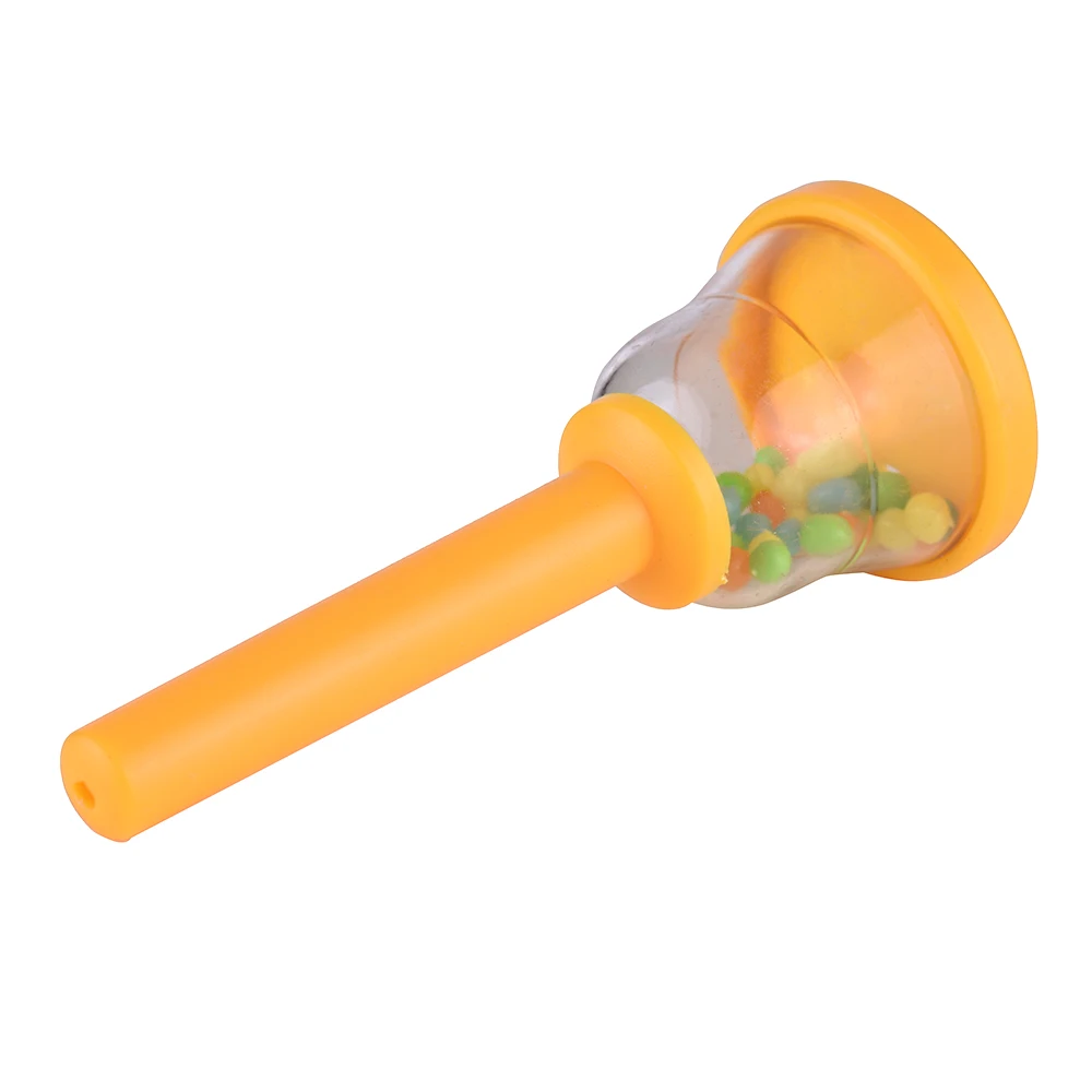Эко-дружественных красочный Пластик звонок колокольчика раннее музыкальное воспитание игрушка для малышовая детская ночная рубашка для детей - Цвет: Цвет: желтый