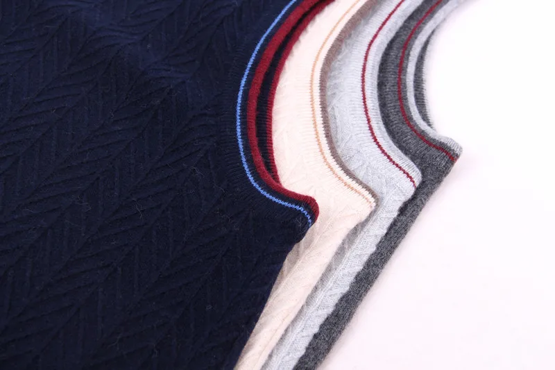 Козья кашемир мужской жилет свитер твил DAD's Пуловер бежевый 4 цвета Большие размеры S/105-3xl/130