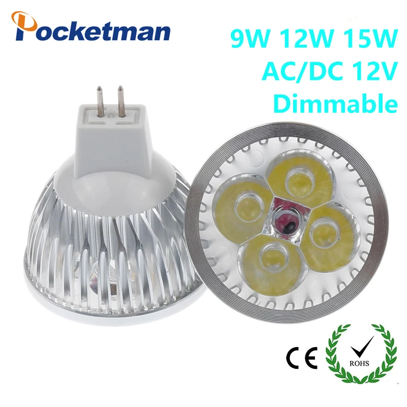 Супер качество LED MR16 точечный свет 9 Вт 12 15 AC/DC В Диммируемый mr16 Светодиодный