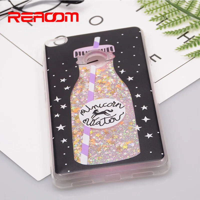 Reaoom for Xiaomi Mi Max 2 Case Glitter Dynamic Liquid Colorful Star Quicksand Cute Bottle Unicorn Cover Max2 |