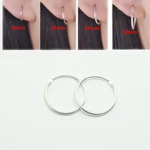 1 Pair Small Hoop Earrings 925 Sterling Silver Circle Round Hoop for Diy Jewelry Making Women Men Ear Ring Ear Bone Buckle Clips