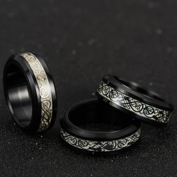 

EDC Finger Spinner Dragon Pattern Rotatable Ring Relieving Anxiety Stress gai