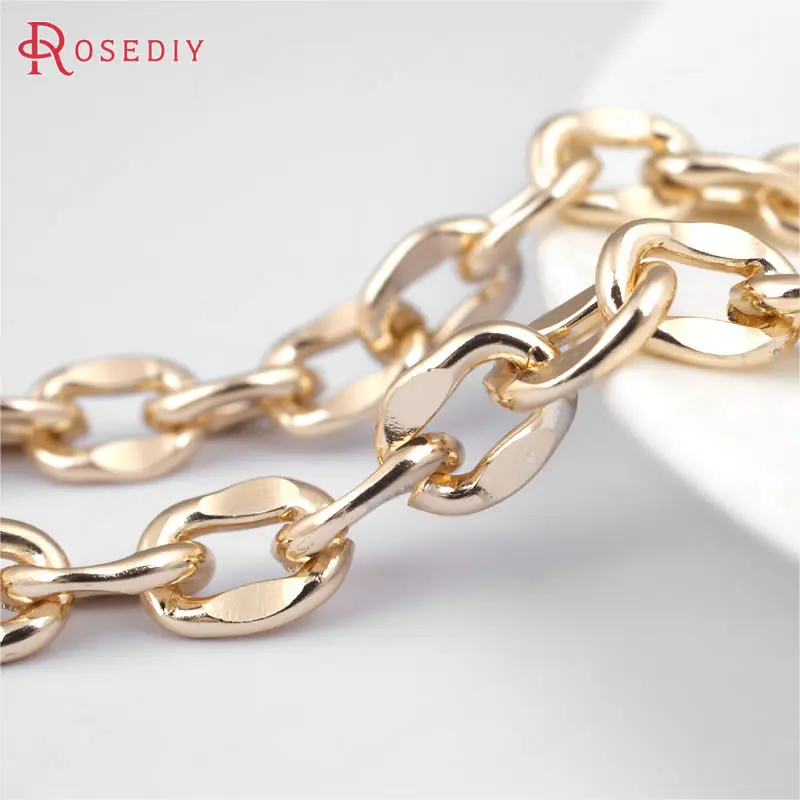 

(16933)Metal Jewelry Link Necklace Chains Aluminum Gold Chain width:6 7MM O chain 5 meter