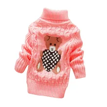 New Boys Girls Sweaters Autumn Winter 2018 Cartoon Turtleneck Baby Kids Sweaters Soft Warm Girl Knitted Sweater Size 70-105cm