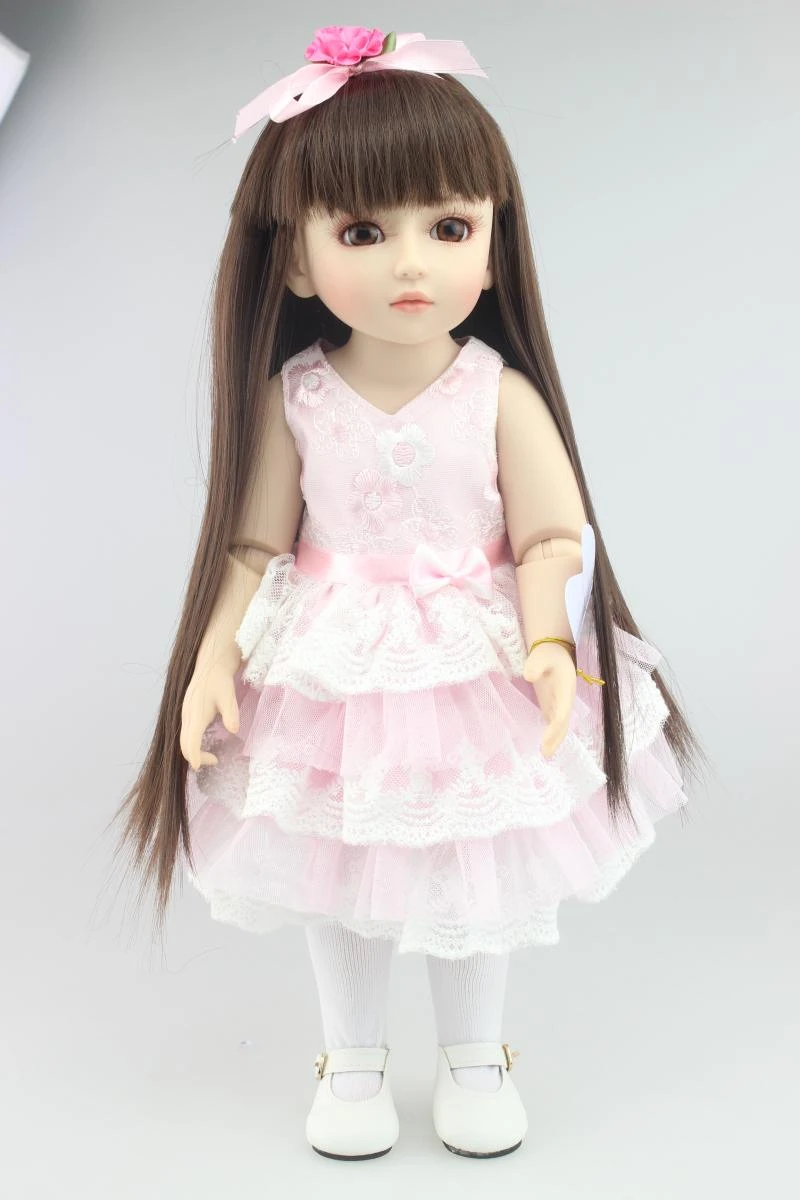 1 4 Sd Bjd人形かわいいとニース大きな目プリンセス女の子茶色の長い髪ピンクドレスリアルな生まれ変わった赤ちゃんboneca子供ギフト Gift Medical Doll Monstergifts Piano Aliexpress