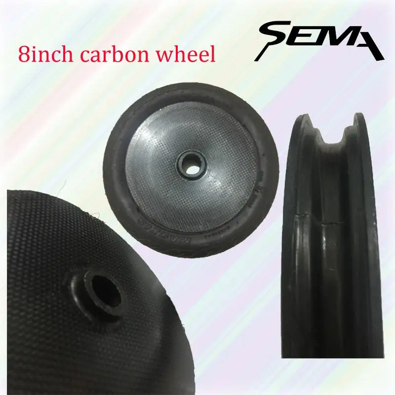 

SEMA new product 8inch carbon disc rim for mini carryme folding bike Electric Scooter 3k/12k/UD matte and glossy can customized