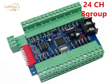 

1pcs 24CH 24 Channels 3A/CH 8 group Easy DMX LED Decoder,Controller,Dimmer,drive For DC12-24V LEDs RGB Strip Light Modules
