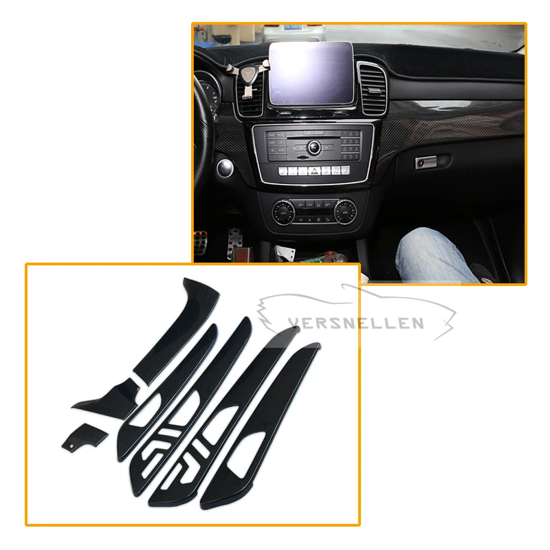 7pcs Carbon fiber Interior Part For Mercedes Benz G Class W463 GL X166 GLE M Class Dry Carbon Fiber Interior Trim Cover