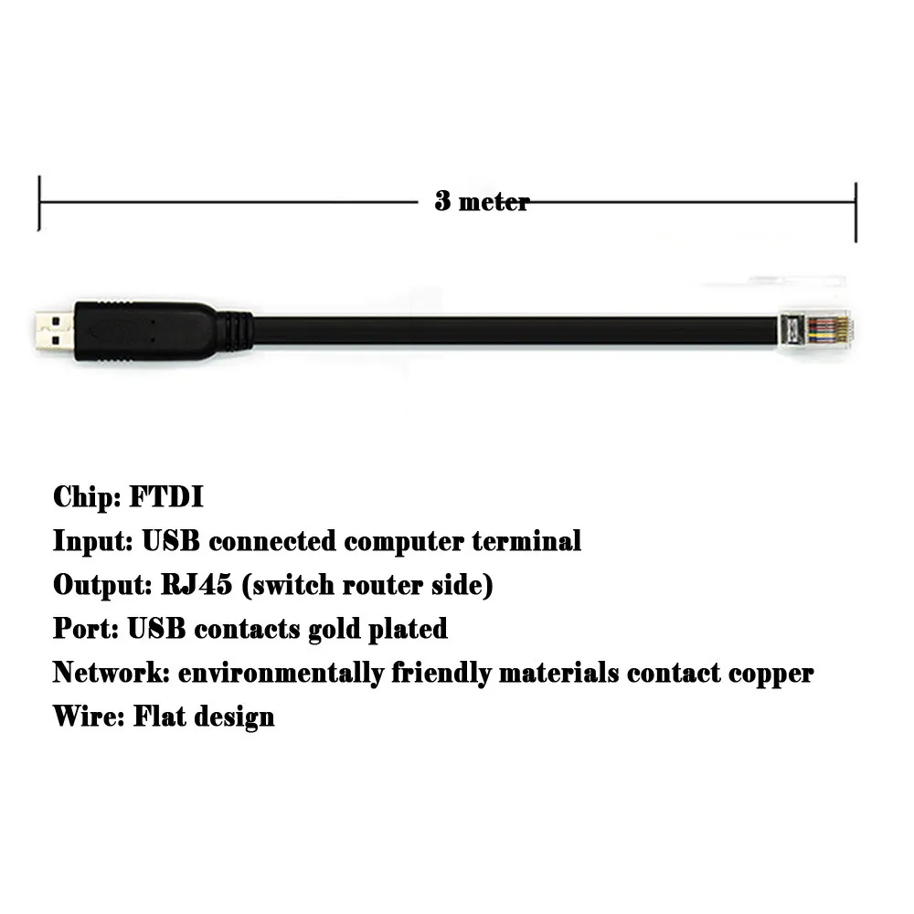 1 X FTDI USB Type-C to RJ45 Cisco Console Cable.