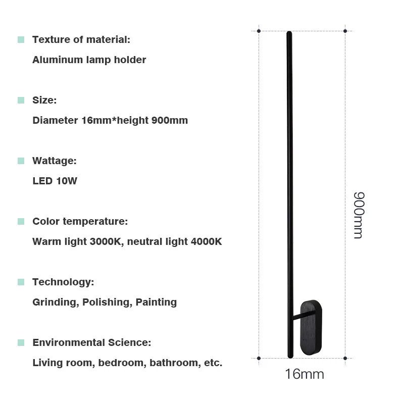  Puluoti modern style free rotation 10W mirror light surface mount LED wall lamp - 33058125400