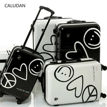 CALUDAN love высокое качество супер любовь 20/24 дюймов PC чемодан на колёсиках Дорожный чемодан унисекс