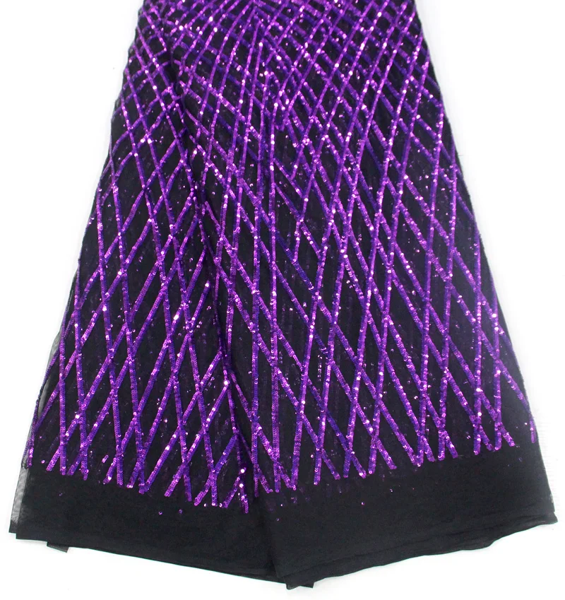 

african lace fabric purple sequin fabric high quality tulle lace mesh lace for party dresses 5yard/lot