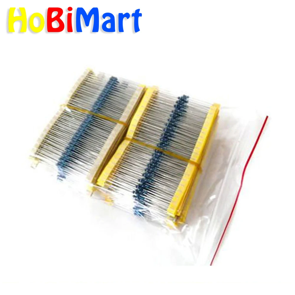 

HoBiMart 1200pcs 1% 1/4W Metal Film Resistor Assorted Kit Assorted Set 30 Values (10 Ohm~1M Ohm) ,40pcs Each value #LSS10