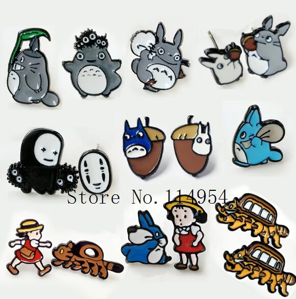 20 пар сплав Эмаль Прекрасный мультфильм мой сосед серьги totoro Сережка-гвоздик Ювелирная EE-23