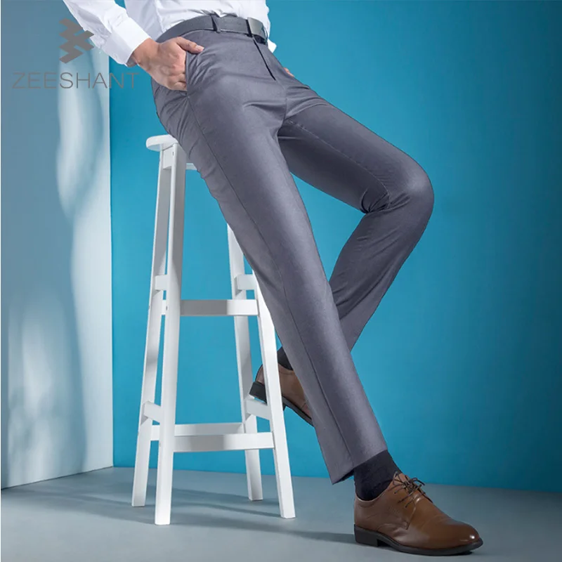 Fashion Men Pure Color Business Suit pants/Male high end High Quality