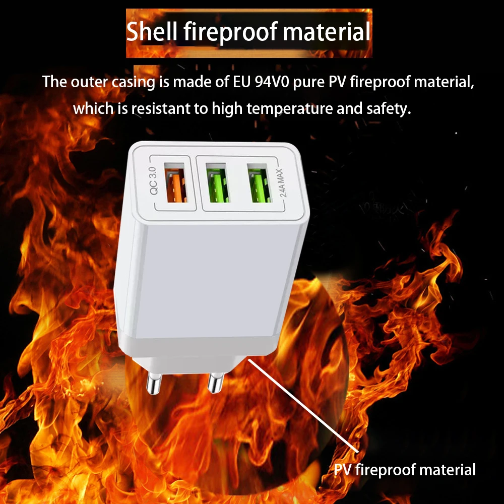 QC 3,0 18 Вт USB зарядное устройство Быстрая зарядка 5 в 3 А Быстрая Зарядка адаптер 3 USB зарядное устройство для мобильного телефона США ЕС Разъем для iPhone samsung huawei