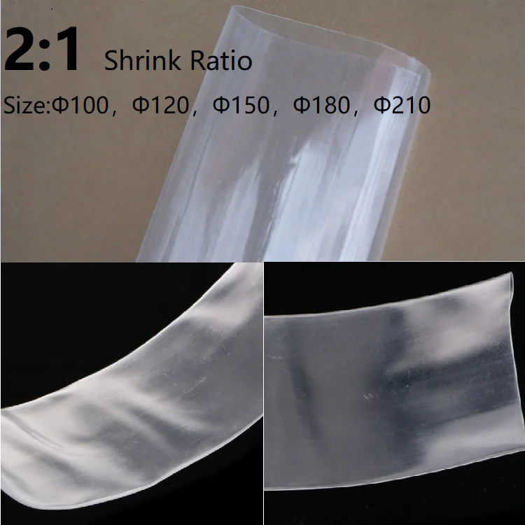 

Dia 150mm (Width 235mm) Heat Shrink Tube 2:1 Polyolefin Thermal Cable Sleeve Insulated Wire Protector Wrap DIY Connector Repair