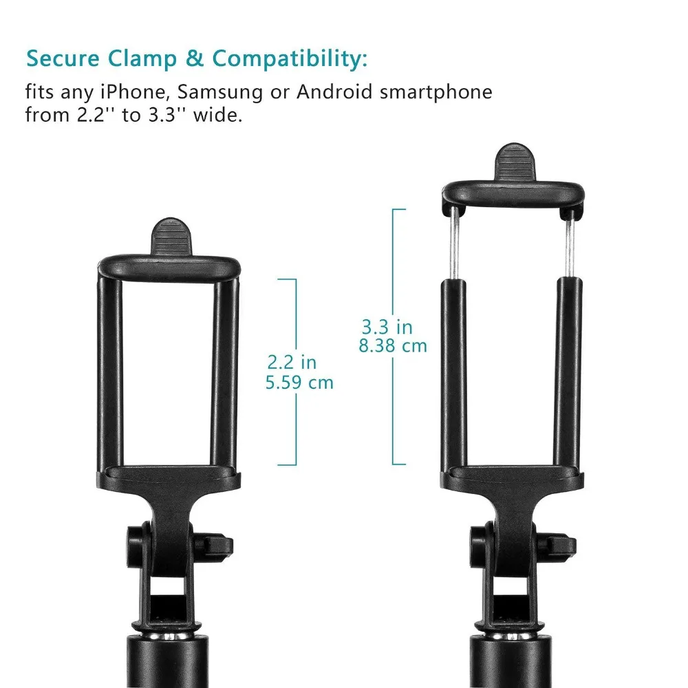 PORTEFEUILLE universal mobile foldable phone holder stand bracket expanding bluetooth wireless selfie tripod stick flexible grip (28)
