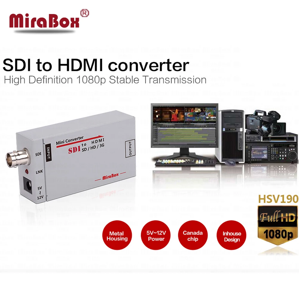 MiraBox м 100 HDMI через коаксиальный удлинитель мини размер к SDI конвертер + Extender