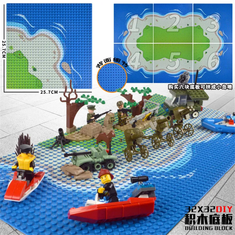 

Road Board Round Island Base Plates 32*32 Dot Small Brick Straight Baseplate Floor Compatible Legoings Toys for children gift