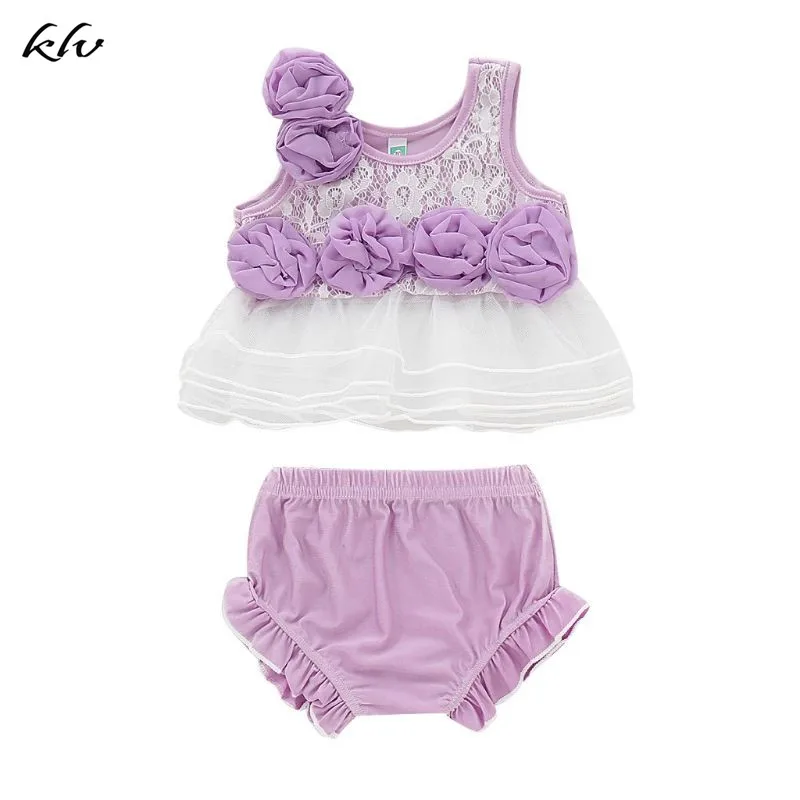 

Newborn Baby Girls Floral Lace Clothes Tutu Dress Tops + Shorts Pants Outfits Party