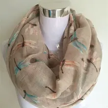 Новое поступление, модный шарф-кольцо с животным принтом, стрекоза, женские шарфы, пашмины, женские шарфы, горячая распродажа, шарф бесконечности