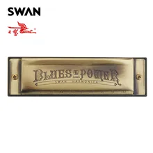 Swan 10 Holes 20 Tones Blues C Key Harmonica High-end Bronze Color Musical Instrument Woodwind Mouth Organ Swan Harmonicas Harps