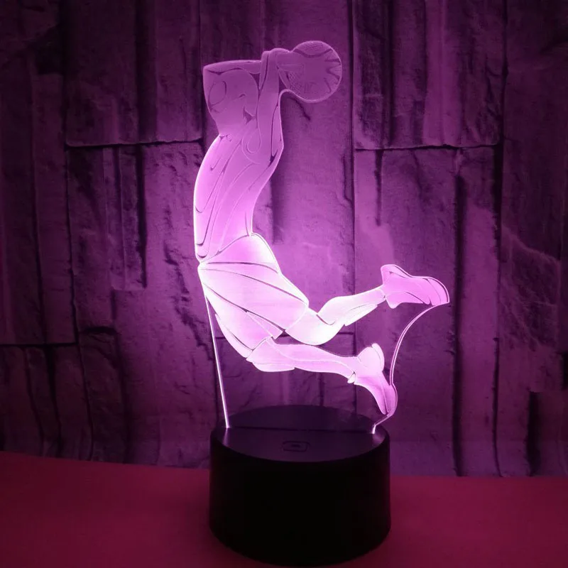 YIMIA креативный 3D Визуальный баскетбольный Бросок в кольцо светодиодный ночник 7