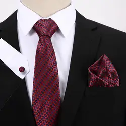 Новый Пейсли мужские галстуки комплект дополнительный длинный размер 145 см * 7,5 см галстук цвет красного вина плед 100% шёлковый жаккардовый
