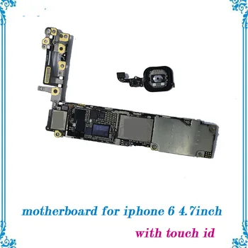 

Unlocked 16gb/ 64gb/128gb Test Full function for iphone 6 motherboard 4.7inch with touch id mainboard with chips Logic Board