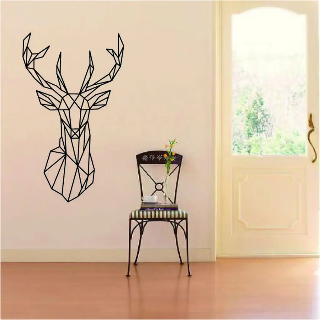 Geometric Deer Head Wall Sticker Geometry Animal Pattern Series 3D