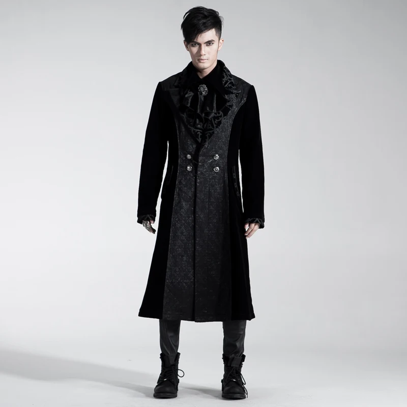 

Punk Rave Mens Jackets and Coats Gothic Black Steampunk Gothic Cosplay Stage Performance Personality Jackets Windbreaker