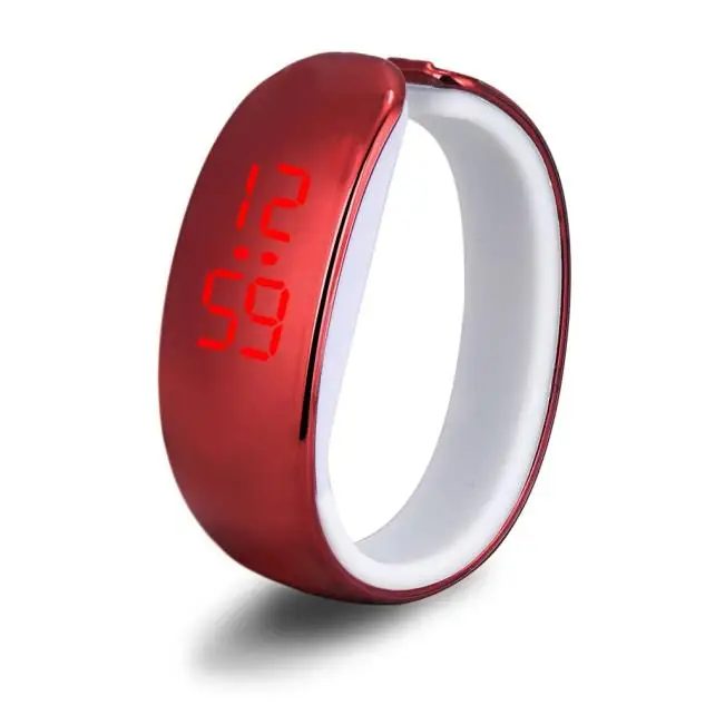 Горячие светодиодный часы для женщин Дамы Спорт покрытие водонепроницаемый браслет цифровые наручные часы Reloj electronico de mujer Wd3 море