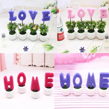 

4 Pcs A Set Fake Flower Bonsai Love And Home Simulation Decorative Artificial Flowers Green Pot Plants Best Gift Home Decor