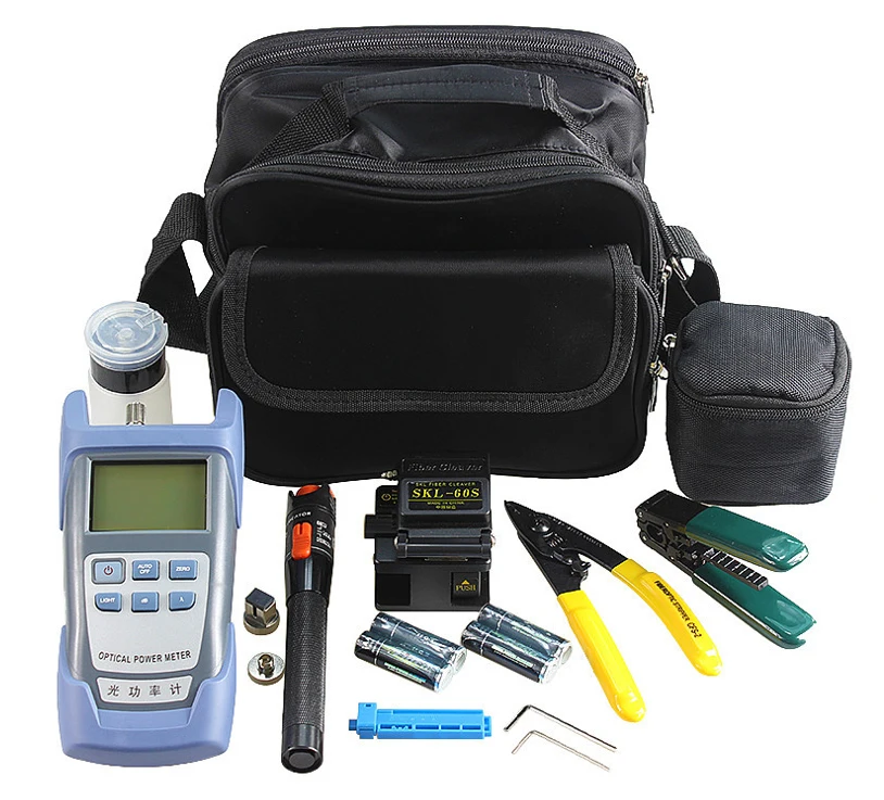 

Fiber Optic FTTx ToolKits 6 In 1 Optical Fiber Fiber Cleaver SKL-60S/ Strippers Optical Power Meter 1mW/ VFL 10mW