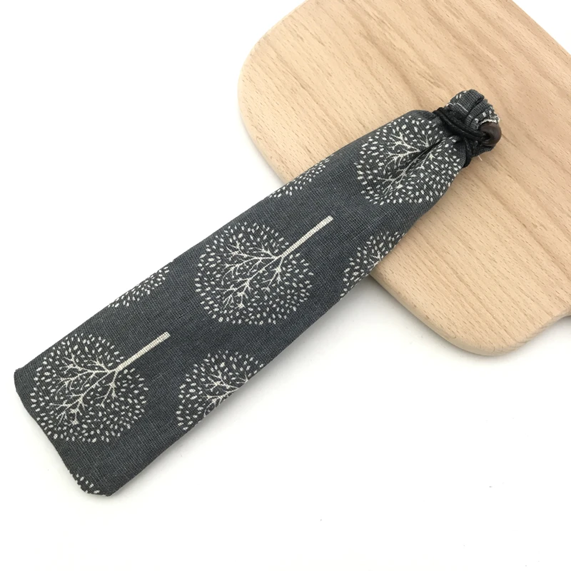 Portable Cutlery Bag Cloth Linen Tableware Knife Forks Spoon Container Fish Striped Print Japan Style Dinnerware Bag For Travel tableware storage bag