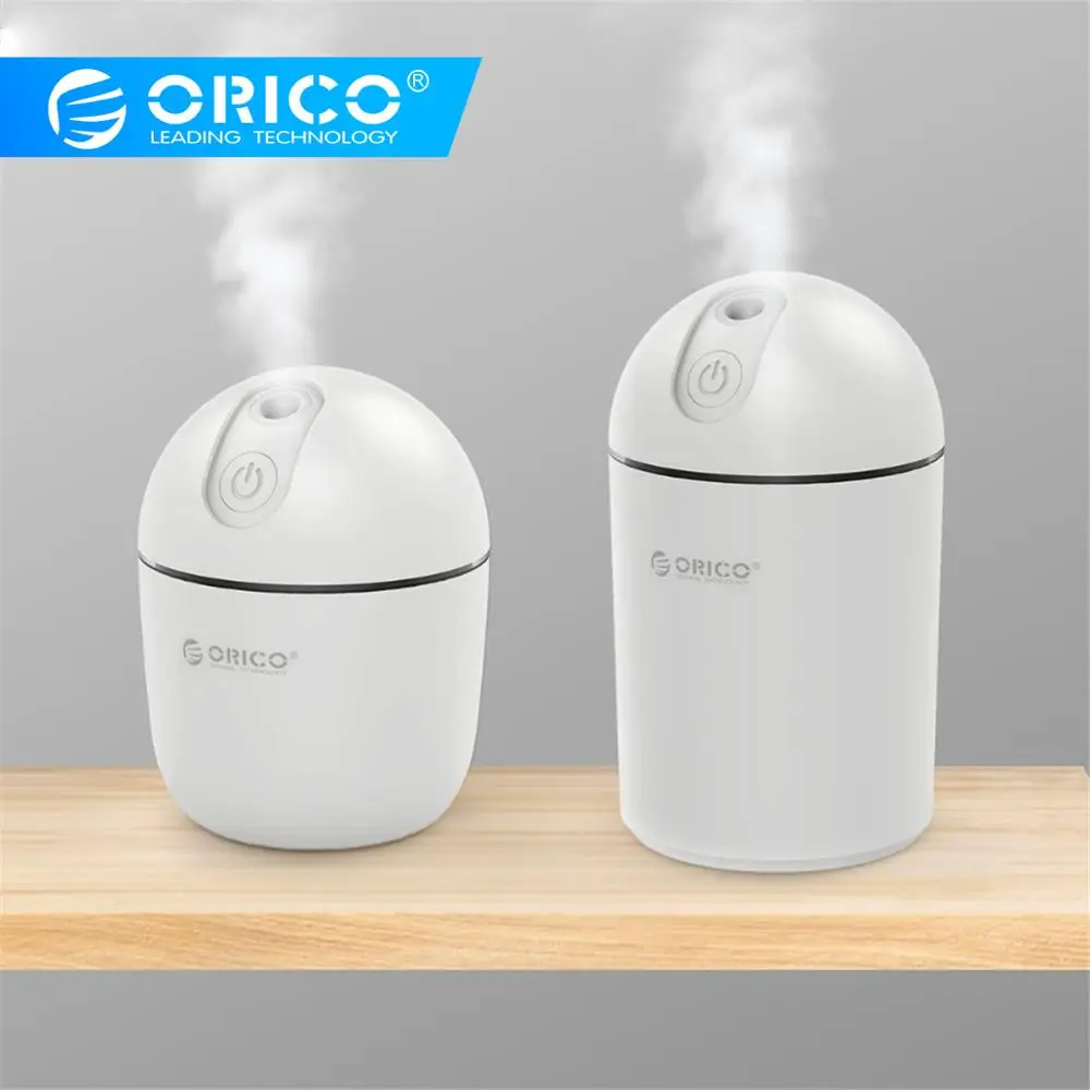 

ORICO USB 200ML/300ML Air Humidifier for Office Home Car with LED Night Lamp Mini Portable Essential Oil Diffuser White