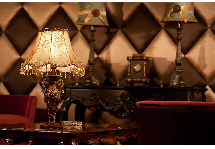 Античная Гостиная Кабинет Ретро Винтажная настольная лампа старая мода смоляная настольная лампа