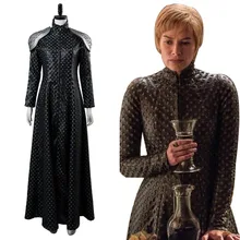 Игра престолов 7 Косплей Cersei cosplay Косплей Карнавальный костюм на Хэллоуин получил королева Серсея костюм черное платье на заказ