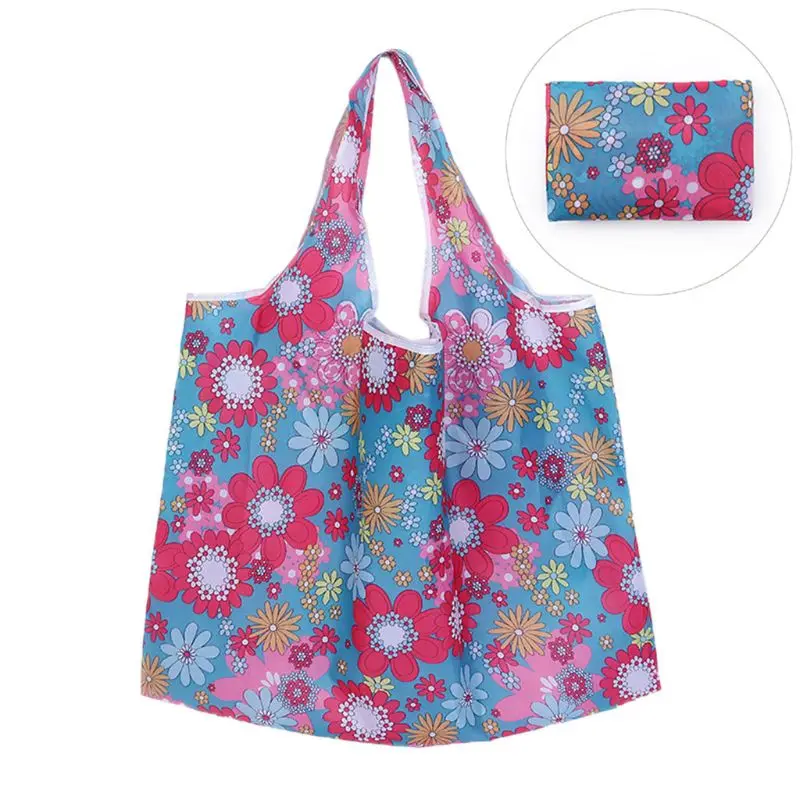 THINKTHENDO Fashion Unisex Shopping Bag Travel Large Shoulder Bag Tote Handbag Folding Reusable Cartoon Bags
