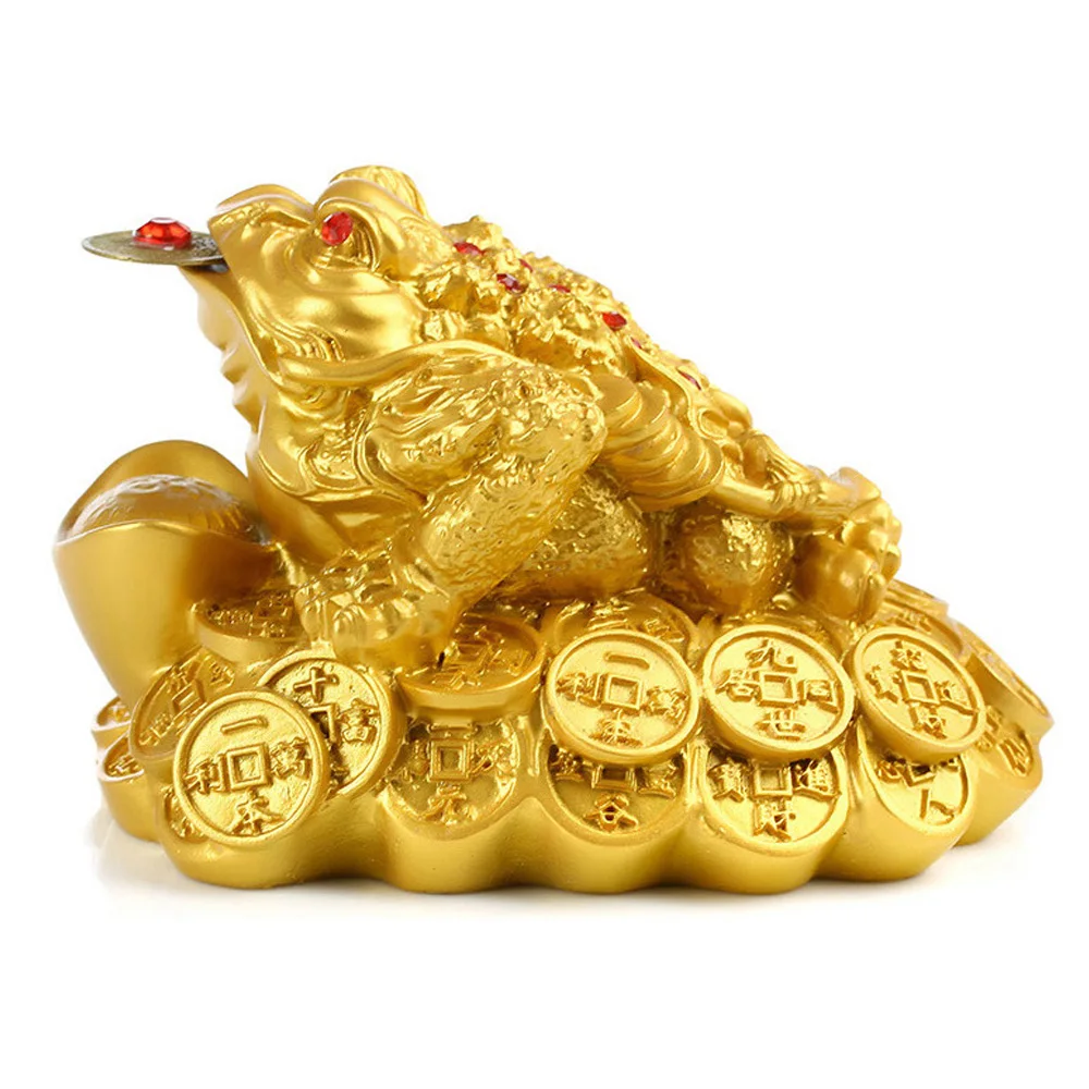 

Lucky feng shui money blessing Chinese frog decoration for home gold ornaments